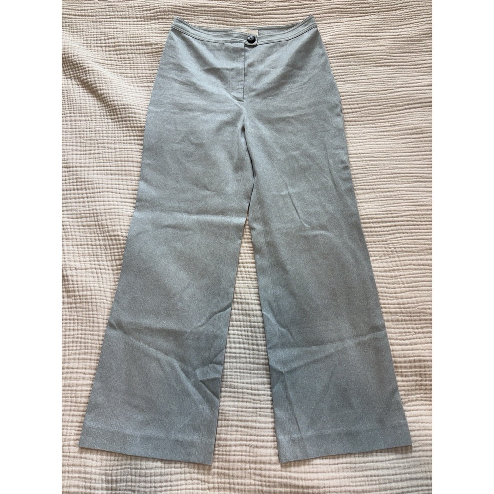 Mara Hoffman Trousers Arlene Pants Size 4‎ Blue Hemp Linen Cotton Made in USA